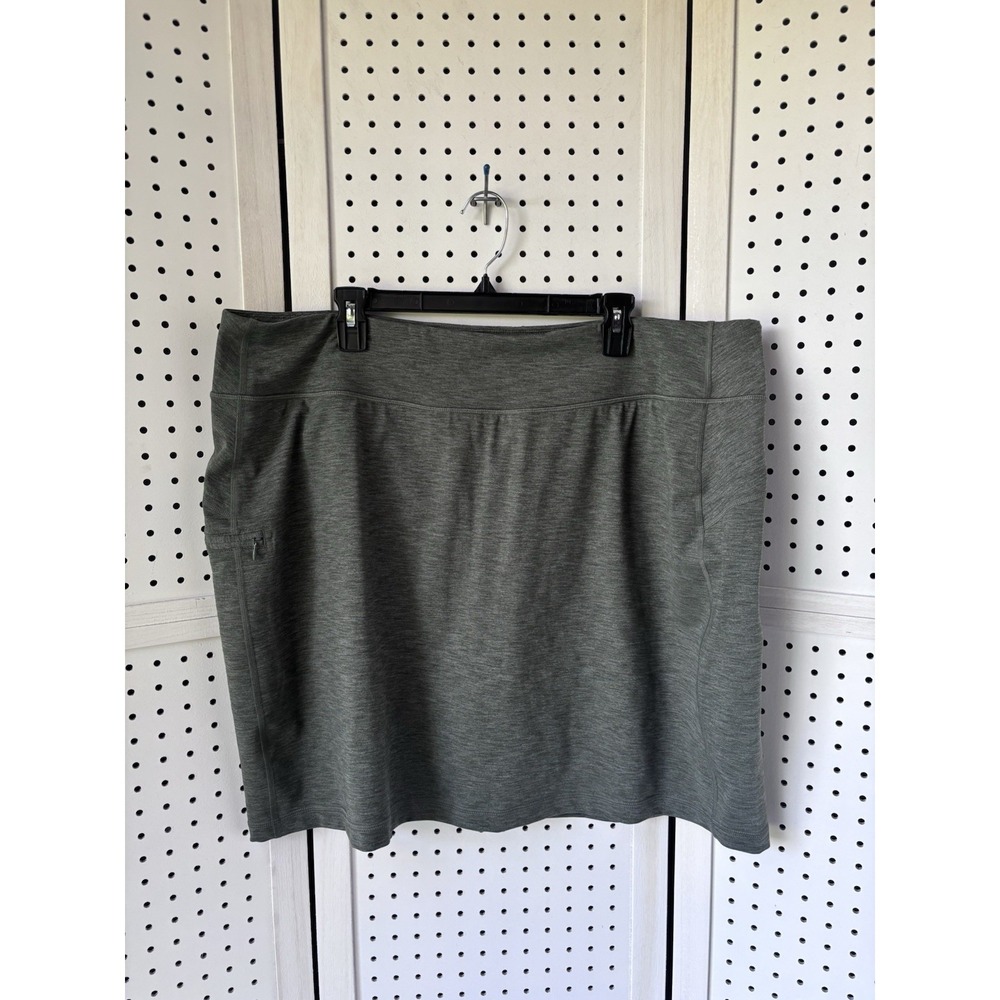 Duluth Trading Women's NoGA Classic Stretch Skort 2X Green Pull On Hiking Skirt